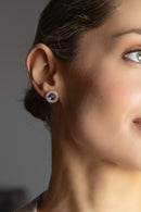 Absolute Gold Diamante & Light Sapphire Earrings - E2414LS