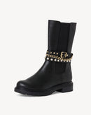 Marco Tozzi Boot with Pearl Belt and Chain Detail - Black 2-25487-29
