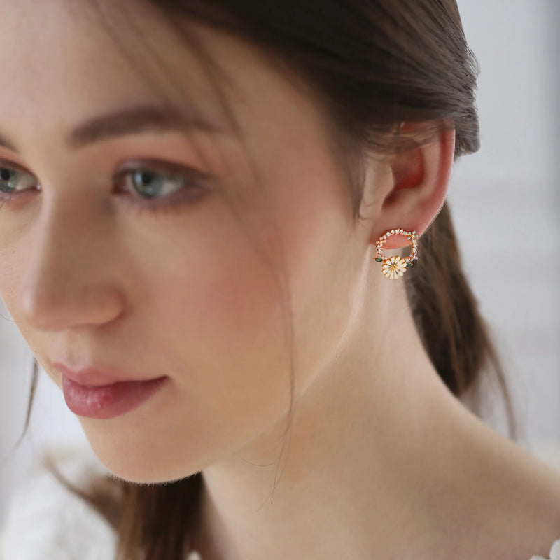 Newbridge Gold Plated Daisy Earrings ER0048GP