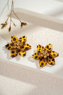 Eleta Leopard Flower Studs