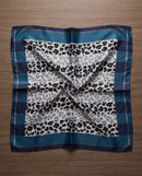 Elowen Stripe & Animal Printed Neck Scarf - Blue