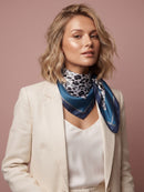 Elowen Stripe & Animal Printed Neck Scarf - Blue
