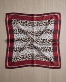 Elowen Stripe & Animal Printed Neck Scarf - Burgundy