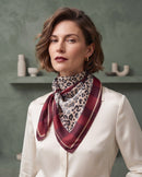 Elowen Stripe & Animal Printed Neck Scarf - Burgundy