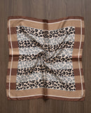 Elowen Stripe & Animal Printed Neck Scarf - Camel