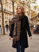 Fawn Print Scarf - Brown