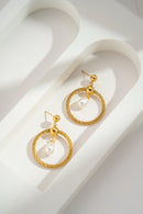 Fayette Twisted Hoop Drop With Pearl