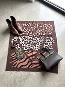 Freya Leopard & Zebra Print Scarf - Brown