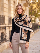 Gianna Soft Feel Shawl - Black & Beige