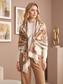 Gianna Soft Feel Shawl - Camel & Beige