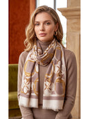 Gianna Soft Feel Shawl - Camel & Beige