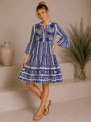 Hattie Smock Dress - Navy