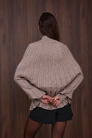 Hattie Pleated Cape Cardi - Taupe