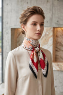 Hudson Polka Dot & Flower Neck Scarf - Black & Red