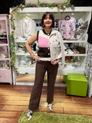 Delta Suede Jacket With Adjustable Waist Ties - Cream