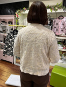 Omyra Floral Embroidery Bomber Jacket - Cream