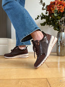 Marco Tozzi Chocolate Lace & Zip Wedge Trainer 2-23767-45