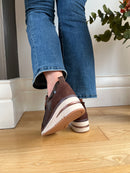 Marco Tozzi Chocolate Lace & Zip Wedge Trainer 2-23767-45