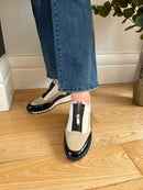Marco Tozzi Black & Cream Wedge Zip Up Trainer 2-24780-45 410