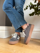 Marco Tozzi Platform Trainer With Zip - Grey & Pink  2-23716-47