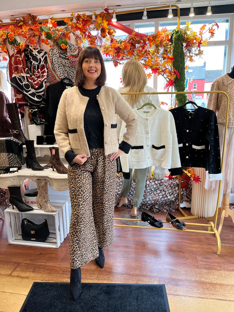 Coco Pearl Embellished Knitted - Camel