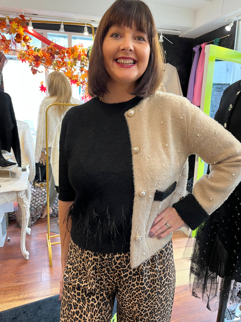 Rory Feather Knit Jumper - Black