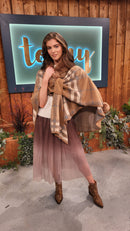 Roz Ombre Tulle Skirt - Brown