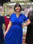 Magic Cap Sleeve Maxi Dress - Royal Blue