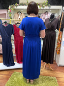 Magic Cap Sleeve Maxi Dress - Royal Blue