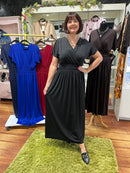 Magic Cap Sleeve Maxi Dress - Black
