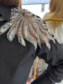 Aubry Pearl & Mesh Shirt - Black