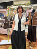 Ari Pearl &  Sequin Knit Gilet - Cream
