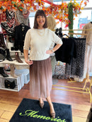 Rory Feather Knit Jumper - Cream