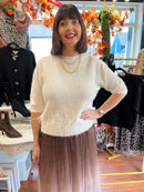 Rory Feather Knit Jumper - Cream