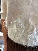 Rory Feather Knit Jumper - Cream