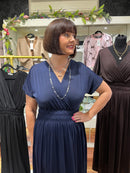 Magic Cap Sleeve Maxi Dress - Navy
