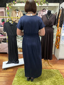 Magic Cap Sleeve Maxi Dress - Navy