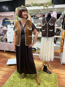 Ari Pearl & Sequin Knit Gilet - Chesnut