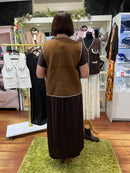 Ari Pearl & Sequin Knit Gilet - Chesnut