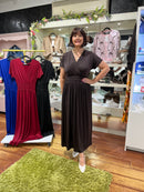 Magic Cap Sleeve Maxi Dress - Brown