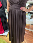 Magic Cap Sleeve Maxi Dress - Brown