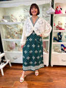 Darla Forest Green & Gold Print Dress