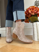 XTI Sparkle Cowboy Boots - Beige 14610