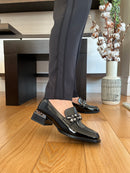 Zanni & Co Tongling Leopard Heel Loafer - Black