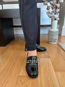 Zanni & Co Tongling Leopard Heel Loafer - Black