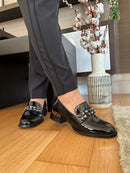 Zanni & Co Tongling Leopard Heel Loafer - Black