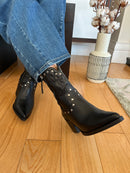 XTI Black Studded Cowboy Boot 146239