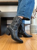 XTI Black Studded Cowboy Boot 146239