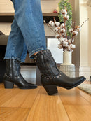 XTI Black Studded Cowboy Boot 146239