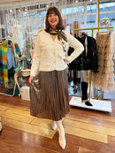 Laurel Gold Thread & Pearl Knitted Jacket - Cream